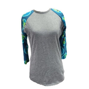 LULAROE grey shirt with Kermit the frog sleeves